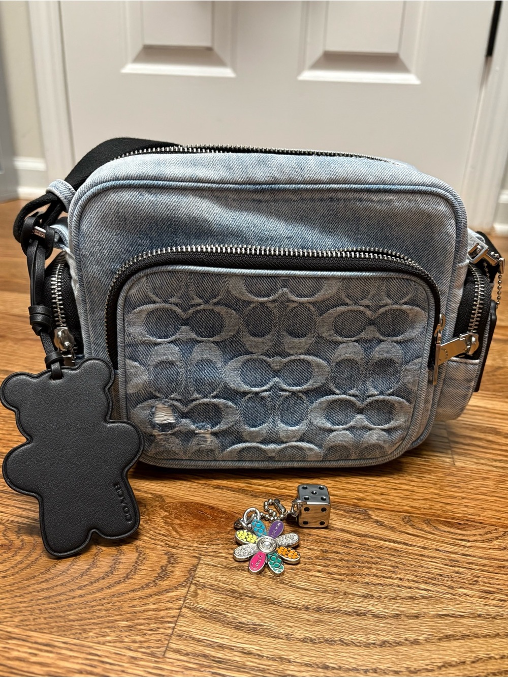 Coach Fletcher Crossbody in loved denim